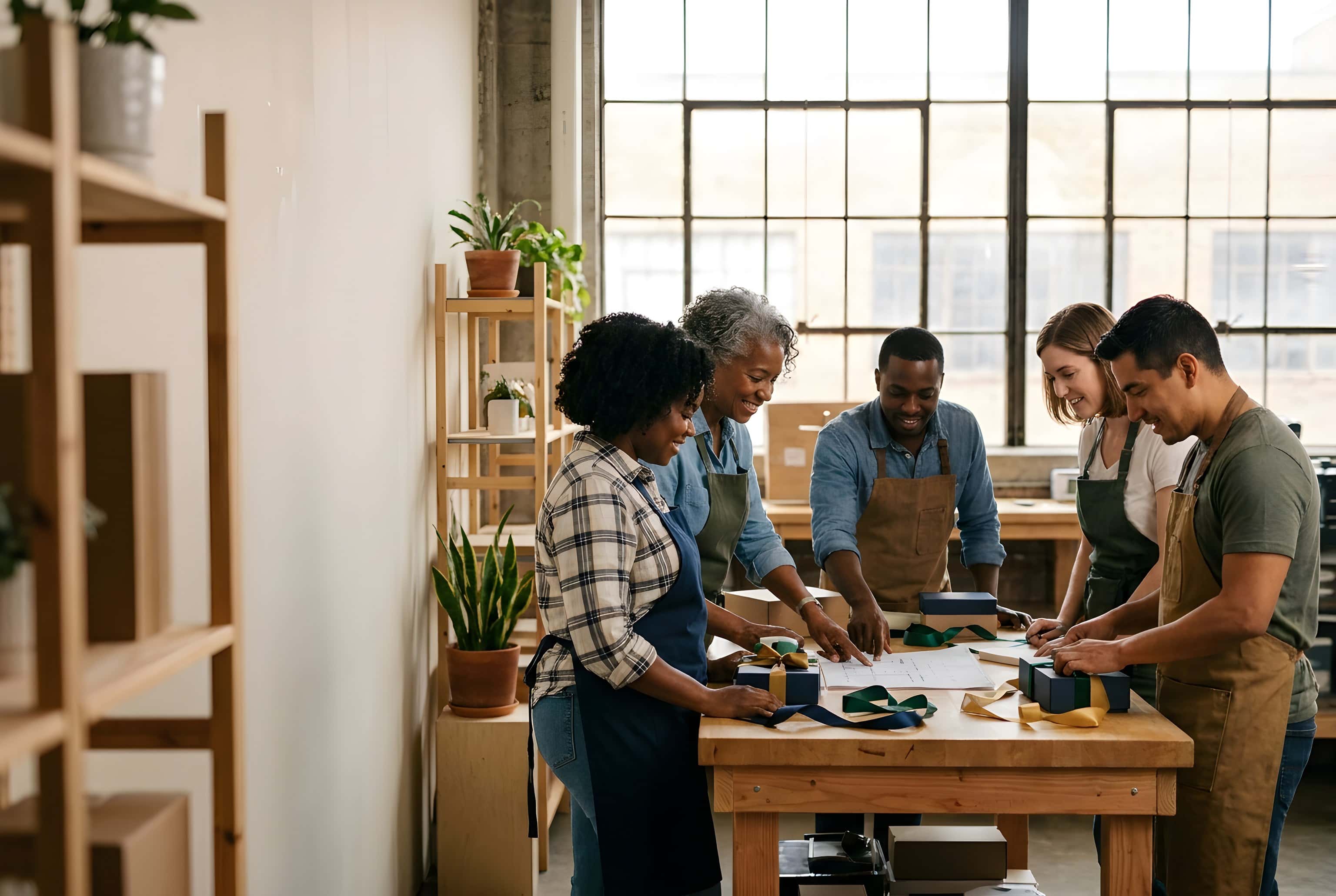Trainees earning income through paid work-based learning in a social enterprise